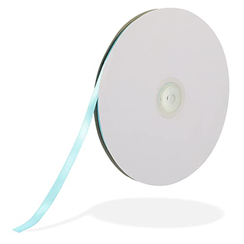 CIMAXIC 6mm Farbband Farbband Weißes Band Pastell Band Zum Verpacken Girlande Kosmetikband Braut- Zeremonie Ripsband Dekorationen Trimmen Hochzeit Kette Polyester Sky-blue von CIMAXIC