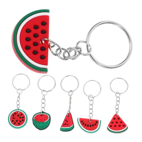 CIMAXIC 6st Schlüsselanhänger Wassermelonen-partygeschenk Requisiten Für Die Obstfotografie Autoschlüsselhalter Fruchtanhänger Cartoon-charm-anhänger Melonen-partydekorationen Rot Pvc von CIMAXIC