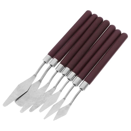 CIMAXIC 7 Teiliges Palettenmesser Set Aus Edelstahl Mit Holzgriff Ölgemälde Spachtel Malmesser Für Und Aquarellfarben Ideal Für Künstler Und Hobbyisten von CIMAXIC