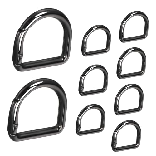 CIMAXIC 9st Federspule Schlüsselring D Ringfeder D-ring-schlüsselanhänger Verschluss-d-ring D-ring Aus Metall D-ring Für Schlüssel D-clip Schlüsselbundringe Geldbörsenclip Legierung Black von CIMAXIC