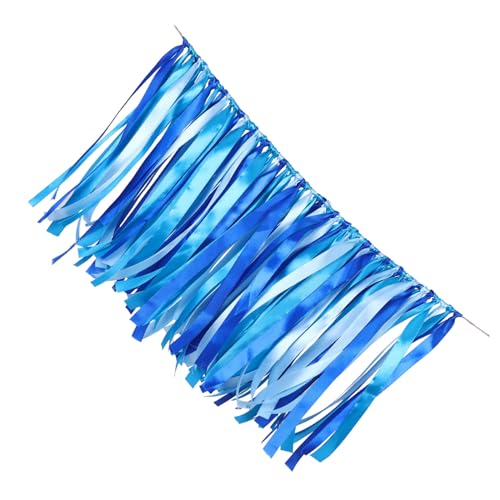 CIMAXIC Bandstickerei seidenband ribbon hochzeitsdeco partydekoration tischdeko esstisch bandalette Girlande Dekorationen Lametta Geburtstag Bandbanner hochzeitsquastenbanner Schleife Blue von CIMAXIC