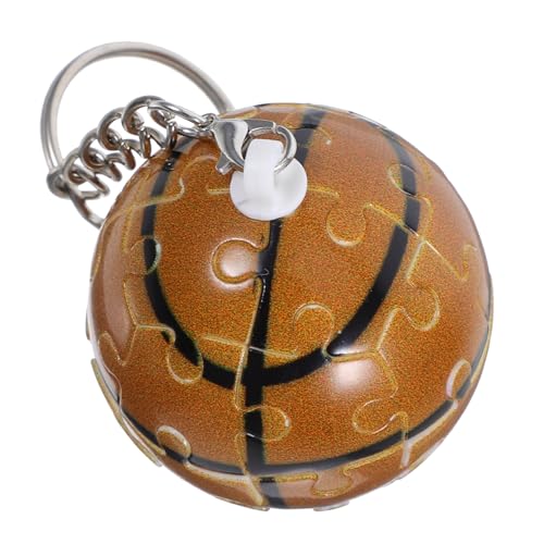 CIMAXIC Basketball-Puzzle-Schlüsselanhänger Sport Schlüsselanhänger D Puzzle Schlüsselanhänger Party Favor Schlüsselanhänger Basketball-Ornament Miniatur-Basketball-Charme Brown von CIMAXIC