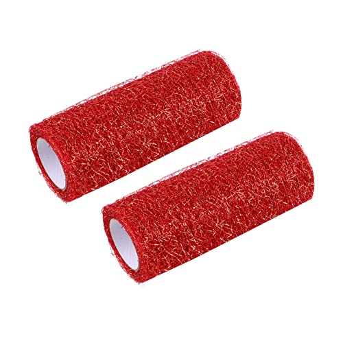 CIMAXIC Breite Mesh Bandrolle Für Kreative DIY Dekorationen Rotes Und Goldenes Organza Band Für Party Hochzeit Und Bastelprojekte von CIMAXIC