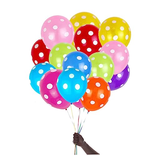 CIMAXIC Bunte Polka Dot Luftballons Luftballon Deko Für Geburtstagsfeier Hochzeiten Und Partys Zufällige Farben von CIMAXIC