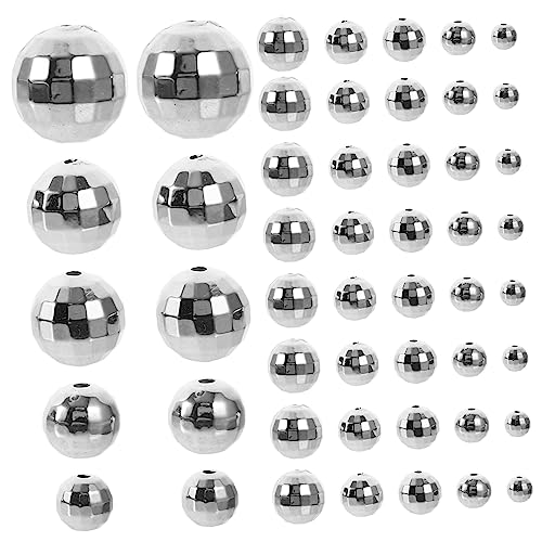 CIMAXIC Disco Ball Perlen Set Für DIY Schmuckherstellung Bastelperlen Für Armbänder Halsketten Und Ohrringe 12mm 10mm 8mm 6mm Glänzende Discokugel Perlen Für Kreative von CIMAXIC