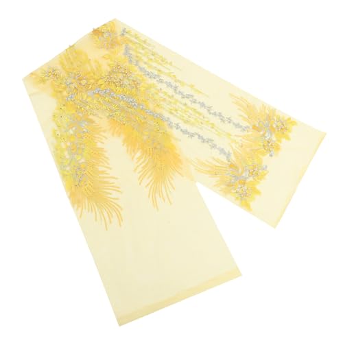 CIMAXIC Floraler Spitzenstoff Weißes Spitzenband Braut- Kleidungsflicken Dekorationen Abschlussball Spitze Nähen Goldenes Kleid Brautjungfer Applikationen Aufnähen Polyester Yellow von CIMAXIC