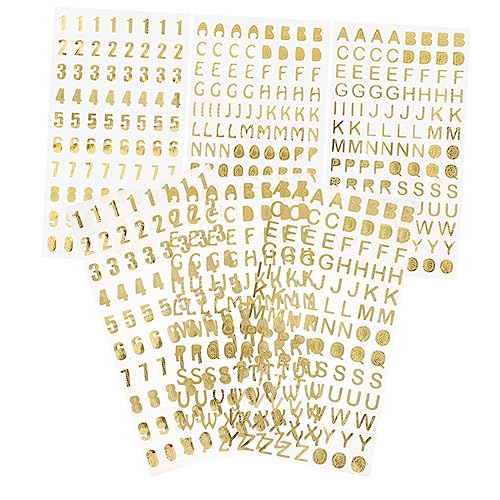 CIMAXIC Glitzer Alphabet Aufkleber DIY Buchstaben Und Zahlen Sticker Für Scrapbooking Kreative Projekte Und Selbstklebende Goldene Buchstaben Und Zahlen von CIMAXIC