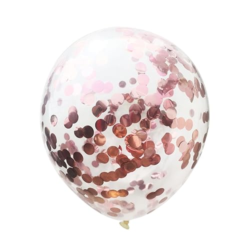 CIMAXIC Herzform Ballons Roségold Und Klar Mit Goldglitter Latexballons Sternballons Herzballons Perfekte Dekoration Für Geburtstag von CIMAXIC