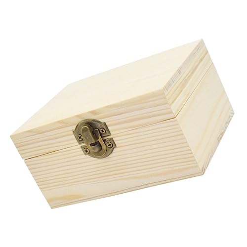 CIMAXIC Kasten aus Holz storage boxes aufbwahrungs-box aufbewahrungs boxen present box Schmuck-Schatz-Organizer unvollendete Holztruhe Holzkisten mit Deckel hölzern von CIMAXIC