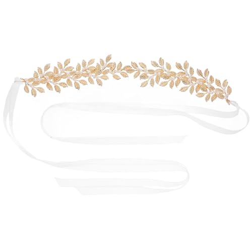 CIMAXIC Kopfschmuck aus Perlen mit Blattverzierung Hochzeit Haarreif goldener kopfschmuck Haarschmuck für die Hochzeit Kopftuch Stirnband für Frauen Haarschmuck für Frauen von CIMAXIC