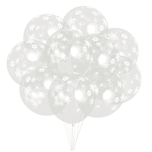 CIMAXIC Latexballons Mit Schneeflocken Muster Ideal Für Geburtstagsfeiern Weihnachtsdekorationen Und Feste Robuste Transparente Luftballons Für Unvergessliche von CIMAXIC