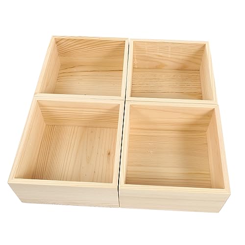 CIMAXIC Ohne Deckel Quadratische Geschenkkisten Für DIY Dekorative Hochzeitsboxen Natürliche Holzfarbe Vielseitige Verwendung von CIMAXIC