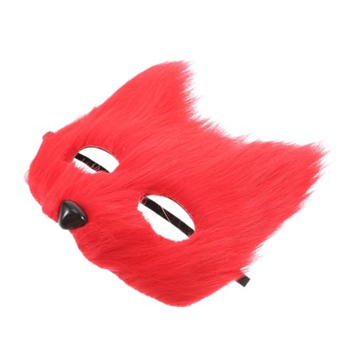 CIMAXIC Pelziger Fuchs Maske Halbes Gesicht Realistische Tiermaske Für Halloween Maskerade Maske Halbes Gesicht Tiermasken Fuchs Cosplay Kostüm Zubehör von CIMAXIC