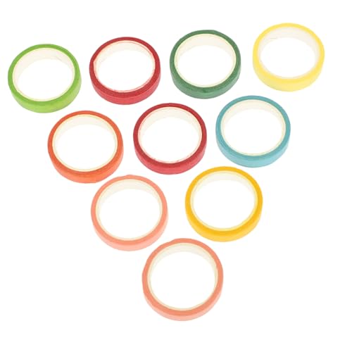 CIMAXIC 10er-pack Regenbogen-washi-klebeband Dekorativer Maskierungskleber für Bastel- Scrapbooking- und Notizbuch-dekorprojekte von CIMAXIC