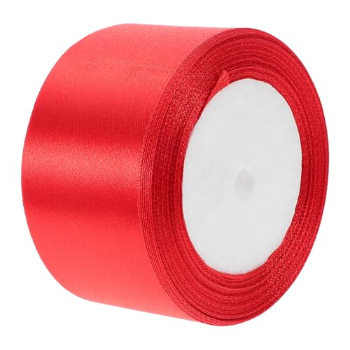 CIMAXIC Rotes Band Zierband Netz Für Kränze Satin-weihnachtsband Haarbänder Band Für Blumenstrauß Dünnes Weihnachtsband Rosa Satinband Weihnachtsband Für Handwerk Rote Bänder Polyester von CIMAXIC