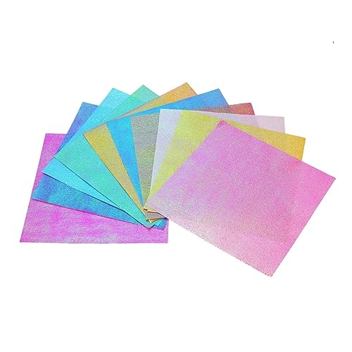 CIMAXIC Schimmerndes Faltpapier Iridescentes Bastelpapier 10 Farben Für Origami Und Papierkunst Perfekt Für Papierkraniche Und Kreative Handarbeiten von CIMAXIC