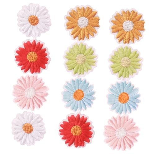 CIMAXIC Selbstklebende Blumen Flicken DIY Stoff Patches Für Kleidung Handarbeiten Und Bastelprojekte Daisies Aufnäher Für Kreative Anwendungen von CIMAXIC