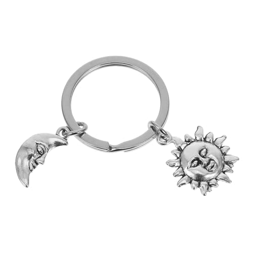 CIMAXIC Sonne-Mond-Schlüsselanhänger schlüsselanhänger metall schlüsselring Schmuck Auto-Schlüsselanhänger Geldbeutel dekorative Schlüsselanhänger Schlüsselhalter Zinklegierung Silver von CIMAXIC