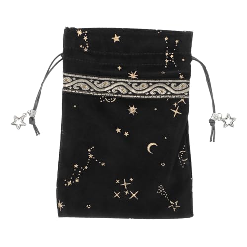 CIMAXIC Star Samtbeutel Goodie-bags Mit Kordelzug Kordelzugbeutel Für Hochzeiten Kordelzugbeutel Aus Samt Tasche Für Tarotkarten Schmuckbeutel Kleine Geschenktüte Flanell Black von CIMAXIC