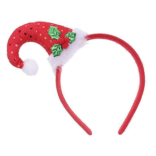 CIMAXIC Weihnachtliches Haarband Mit Gebogenem Hut Rotes Weihnachts Stirnband Für Erwachsene Und Festliche Kopfbedeckung Ideales Weihnachtsgeschenk Und Partyzubehör von CIMAXIC