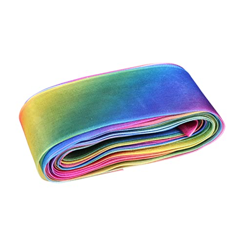 CIMAXIC bedrucktes DIY-Band weiße Bänder Geschenkband Band für DIY-Projekte Geschenkbänder Farbbänder seidenband ribbon haarklammern hairclip Haarbänder selber machen Regenbogen-DIY-Band von CIMAXIC