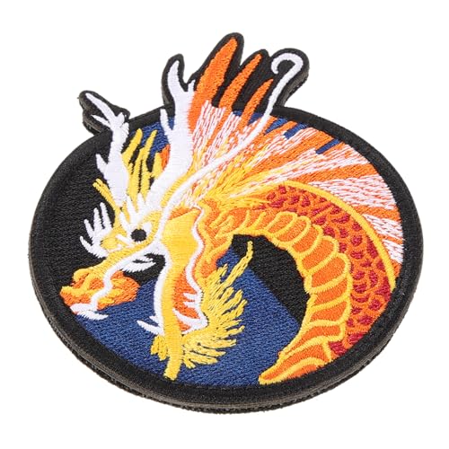 Kleidungsreparatur Patch Drachen-Plüschtier Loch füllender Flicken Glücksmünze Drachen-Anhänger Charme rucksack patch kletteissen gestickter DIY-Patch Kleiderflicken Flecken Nylon CIMAXIC von CIMAXIC