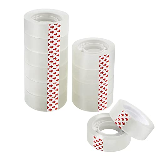 CIOUYAOS 12 Rollen Klebeband Transparent, Kleine Klebestreifen Klebefilm Paketklebeband, Allzweck Paketband für Spender Büro Haus Schule abroller von CIOUYAOS