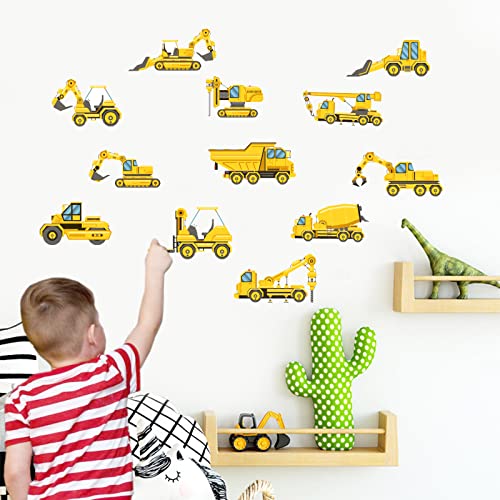 CIOUYAOS wandtattoo kinderzimmer junge, Baufahrzeug Baustelle wandsticker deko, kinder wandaufkleber wanddekoration, fahrzeuge bilder wanddeko kindertapete für schlafzimmer wohnzimmer fenster (AF5610) von CIOUYAOS