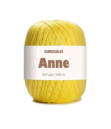 Circulo Anne-Garn, 100 % merzerisierte brasilianische unbehandelte Baumwolle, Baumwollgarn zum Häkeln und Stricken, weiches Garn, gelbe Garnkunst, Griffgewicht, 547 m, 147 g, Farbe 1709 - Gouda von CÍRCULO