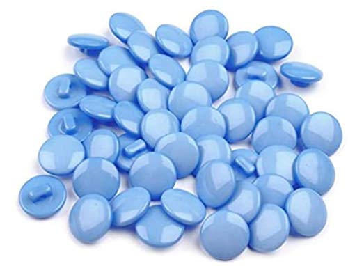 5 x Knopf Falch Uni rund Pastell blau 12,5mm Knöpfe Babyknöpfe Motivknöpfe Kunststoffknöpfe neu von CISL