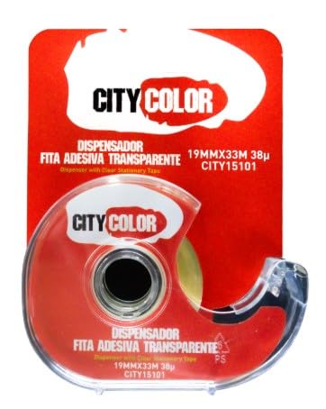 City Color Klebeband-Spender, transparent, 19 mm x 33 m, 38 Mikron von CITYCOLOR