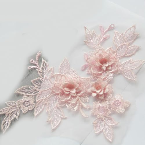 1 Stücke 3D Blumen Spitzenapplikation Imitation Perle Tüll Stickerei Patches DIY Nähen Spitzenkragen Dekor Kleidung Applikation Zubehör von CIVIOOH