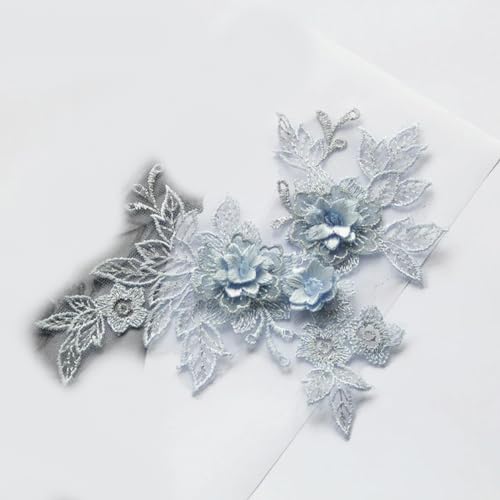 1 Stücke 3D Blumen Spitzenapplikation Imitation Perle Tüll Stickerei Patches DIY Nähen Spitzenkragen Dekor Kleidung Applikation Zubehör von CIVIOOH