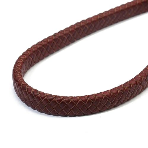 1 Yard/Lot 10mm 12mm Breite Schwarz Braun Flach Echtes PU Leder Schnüre String Thread für Armbänder Schmuck Machen Materialien von CIVIOOH