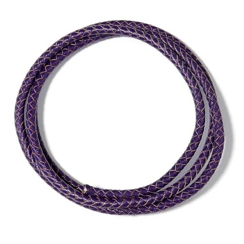 1 m/Los 6 mm geflochtenes Echtlederband, rundes Fadenseil für die Schmuckherstellung, DIY, Nähen, Basteln, handgefertigtes Kleidungszubehör von CIVIOOH