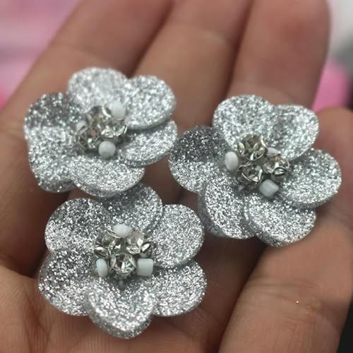 10 Teile/los Handgemachte Perlen 3D Pailletten Blume Patch Aufkleber Kleidung DIY Dekorative Patch Decals Zubehör von CIVIOOH