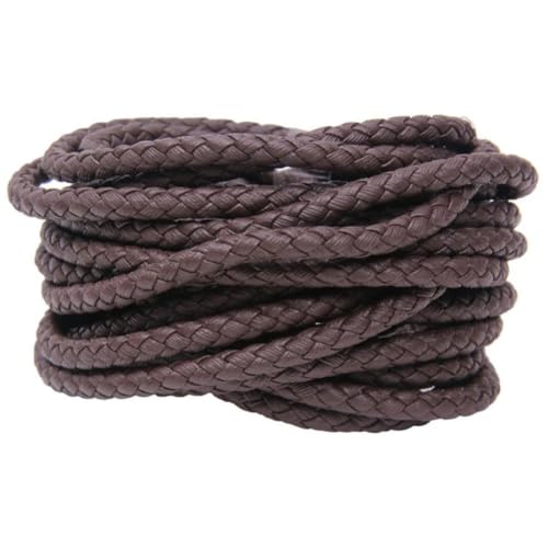 5 Meter 3/4/5/6/8 mm braun geflochtene PU-Lederarmband-Befunde rundes Lederband String Seil DIY Halskette Armbandherstellung von CIVIOOH