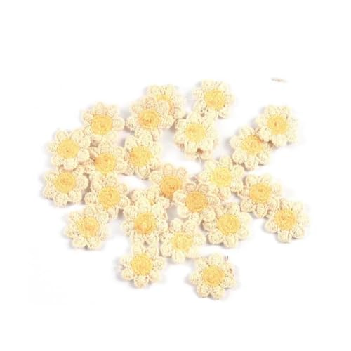 50 Stücke 20mm Mischfarbe Mini Blumenspitze Patches Kleidung Nähzubehör Stickerei Applikationen Für Handgefertigte Kleidungsstück Dekor von CIVIOOH