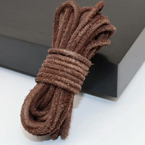 5m DIY Lederband Flachstrang Rindsleder Seil Passend für Halsketten Armbänder Schmuckherstellung Zubehör 3mm von CIVIOOH