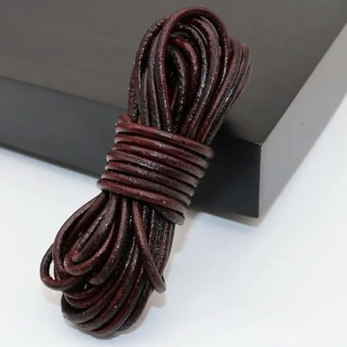 5m DIY Lederband Flachstrang Rindsleder Seil Passend für Halsketten Armbänder Schmuckherstellung Zubehör 3mm von CIVIOOH