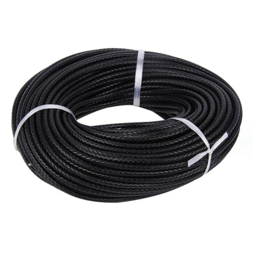 CIVIOOH 3/4/5/6mm 2meter Bunte geflochtene echte Lederarmband Erkenntnisse Runde Lederschnur String Seil DIY Halskette Armband Machen von CIVIOOH