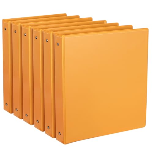 CIXILDTS 6 Stück 2,5 cm Ordner, Standard-3-Ringbuch für Papier in Briefgröße, Präsentationsansichtsbinder, Orange von CIXILDTS