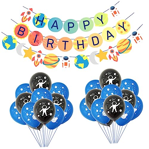 1 Latte Ballon Set Luftballons Dekorationen Partyzubehör Happy Birthday Ballon Buchstabenballons Partybanner Geburtstagsparty Zubehör Geburtstagsbanner Blaue Emulsion CIYODO von CIYODO