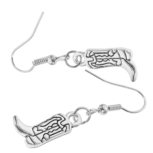 CIYODO 1 Paar Stiefelohrringe Für Damen Westernschmuck Für Frauen Westernohrringe Für Frauen Cowgirl Baumelnde Ohrringe Für Frauen Ohrschmuck Für Damen Cowgirl-schmuck Silver Legierung von CIYODO