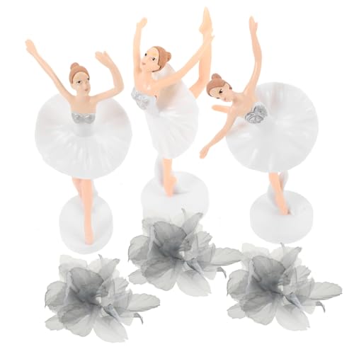 CIYODO 1 Satz 6 Stk Ballettmädchen-Ornamente Auto-Cupcake-Topper Ballerina-Mädchen-Kuchen-Deckel Tortendeko Ballett Tortenfigur Ballett Wohnkultur Kuchendekoration Kuchen Zubehör Plastik von CIYODO