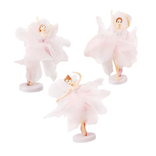 CIYODO 1 Satz 6 Stk Ballettmädchen-ornamente Tänzer-herzstück Dekorationen Tischdekoration Taufe Ballerina-skulptur Tänzer Figur Statue Wohnkultur Ballerina-tortenaufsatz Plastik Rosa von CIYODO