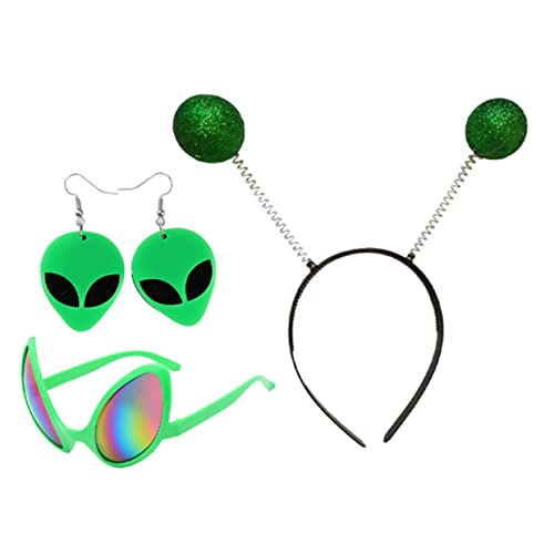 CIYODO 1 Satz Alien-stirnband Außerirdische Haarreifen Trendige Ohrringe Ameise Stirnband Alien-brille Modische Stirnbänder Marsantennenkopf Bopper Zubehör Für Spielsets Green Plastik von CIYODO