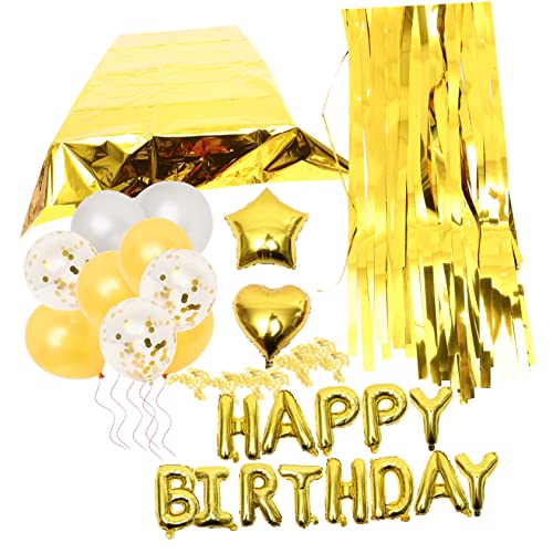 CIYODO 1 Satz Dekorationen Für Ballonpartys Alles Zum Geburtstag-banner Buchstabendekor Partyzubehör Für Die Babyparty Ballons Dekorationen Gastgeschenke Golden Aluminiumfolie von CIYODO