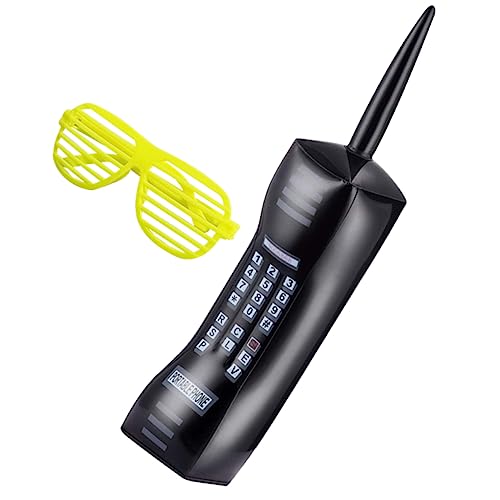 CIYODO 1 Satz Requisiten für analoge Telefone 90er Accessoires für Frauen Abschlussball Requisiten großes aufblasbares Mobiltelefon Retro-Telefon aufblasbares handy 80er-Jahre-Brille PVC von CIYODO