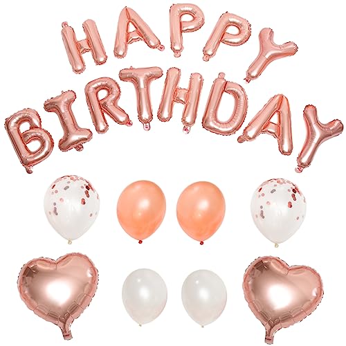 CIYODO 1 Set Geburtstagsballon Set Valentinstag Luftballons Gold Happy Birthday Banner Gold Dekorationen Buchstaben Luftballons Geburtstagsdekorationen Für Mädchen Girlanden von CIYODO